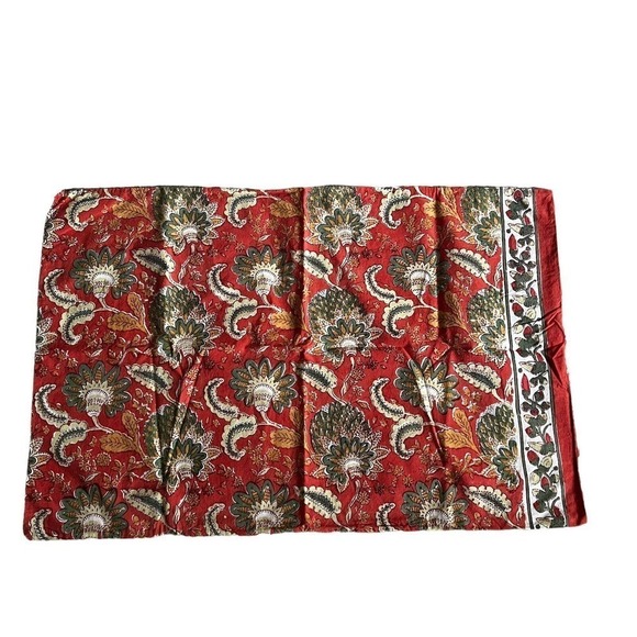 Natural Habitat Pillow Cases Orange Green Bohemian Print Cotton - Picture 3 of 5